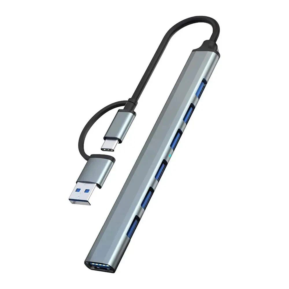 Hub USB 2.0 in lega di alluminio 3.0 con 7 porte, tipo C, splitter extender per laptop, PC, Surface Pro e MacBook._voghion.com