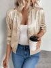 Women's Solid Color Zip-Up Stand Collar Casual Jacket – Lightweight Polyester Blend For Autumn/Winter (S-XXL Office & Streetwear Essential)_voghion.com