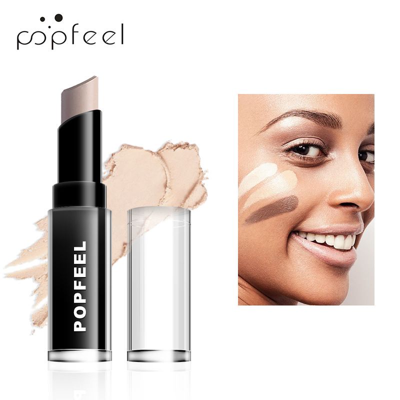 Eye Shadow POPFEEL 3D Concealer Highlighter Stick Pearlescent Contouring Brightening Cream Concealer Stick Makeup_voghion.com