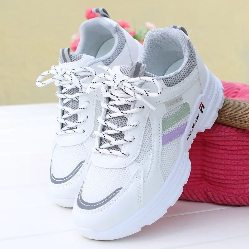 Dad Shoes Women New Shoes Version Breathable Mesh Student Sports Shoes Versatile Casual White Shoes_voghion.com