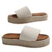 Damskor Sommar Casual Rep Bottom Platform Flip Flops För Damer Vävning Stora Storlekar Tjocka Sulor Sandaler_voghion.com