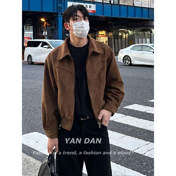 Suitable For All Seasons Minimalist High-End Unique Niche Autumn Winter Turn-Down Collar Slim Fit College Business Style Jacket Coat Men's_voghion.com