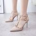 Fairy style rivets 42 large high heels 2024 summer new style, pointed sandals for women in slim heels, versatile_voghion.com