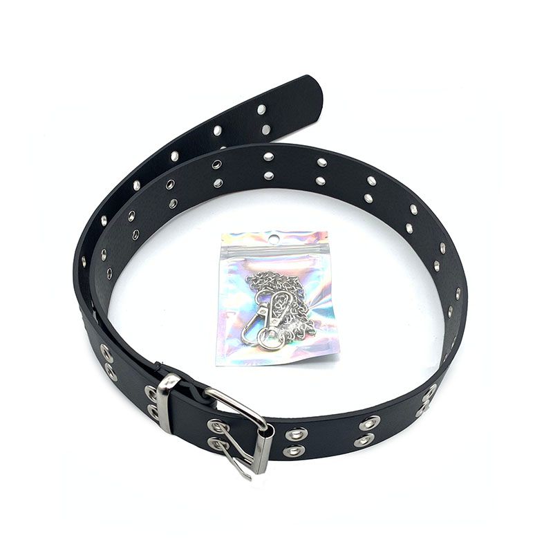 Everything Can Be Worn-90S Disco Double Row Belt-Get Phants Zipper Free_voghion.com