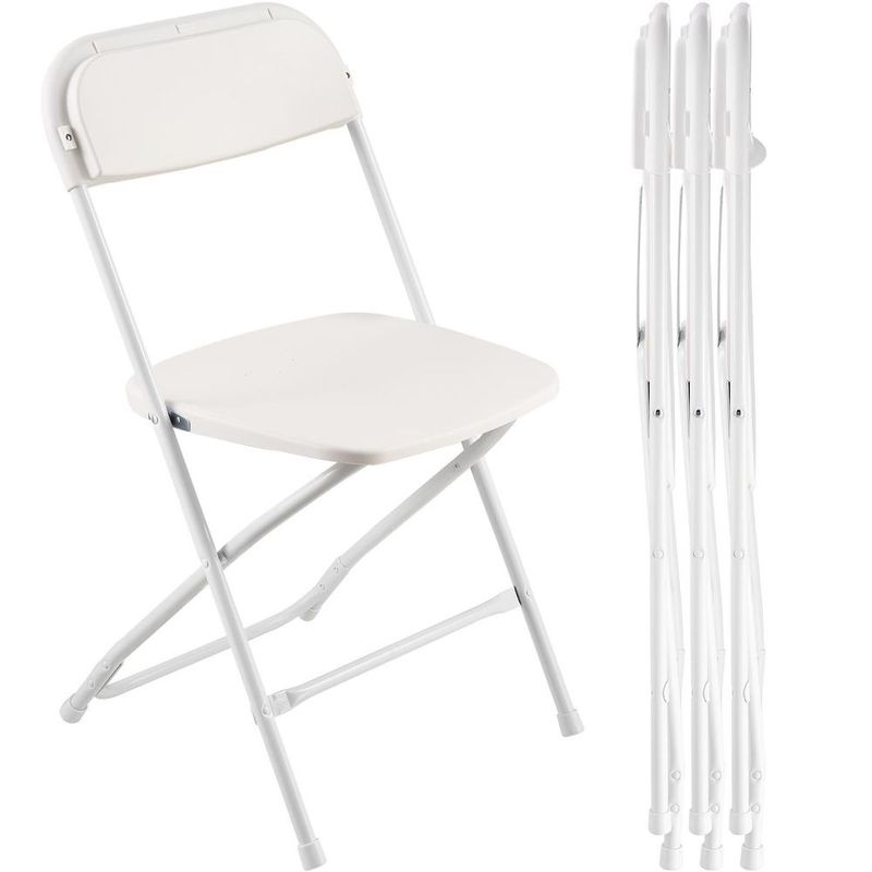 4 Pack Folding Chairs, Foldable Plastic Chairs With Heavy Duty Metal Frame, Portable Folding Card Table Chairs, Stackable Indoor Outdoor Seats For_voghion.com