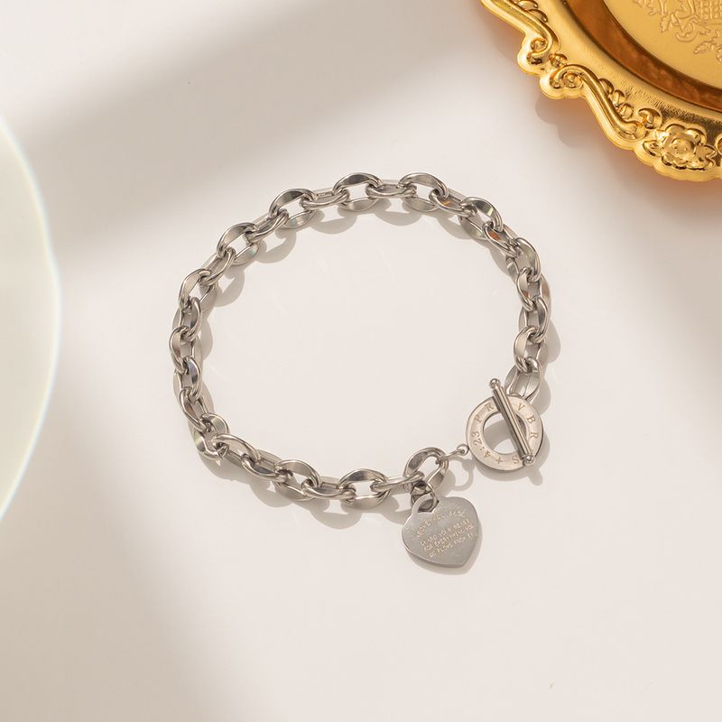 Bracelet en acier titane pour femme, chaîne en O, tendance, polyvalent, boucle OT, en acier inoxydable_voghion.com