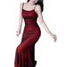 New Style Strap Evening Long Sexy Satin Solid Color Dress_voghion.com