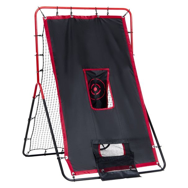VEVOR Baseball And Softball Rebounder Net 3.5x4.5 Ft 2-in-1 Switch Hitter Pitch_voghion.com