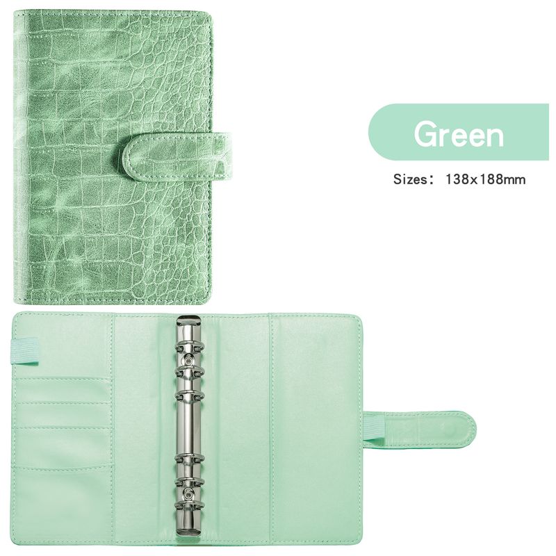 Navulbare notitieboeken A6 losse bladen map open pocket macaron notitieboek PU leer losse bladen contant geld budget handboek_voghion.com