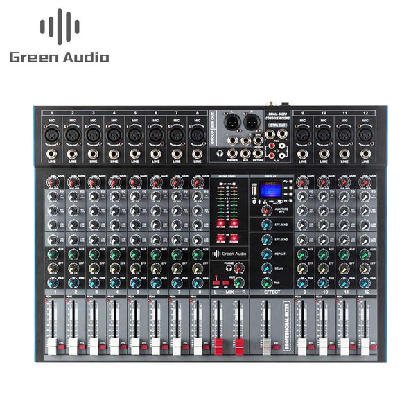 GAX-ET12 Professioneller 12-Kanal-Mixer mit Einzelgruppenausgang BT und Effekthall für Bühnenauftritte bei Hochzeiten_voghion.com