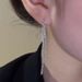 Silver ear line temperament long Galaxy tassel fashionable niche design high-end versatile new earrings_voghion.com