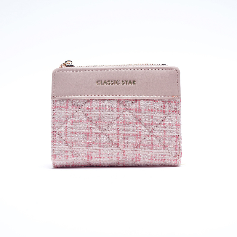 Short Small Fragrance Wind Korean Large Capacity INS Women's Student Solid Color Simple Wallet_voghion.com