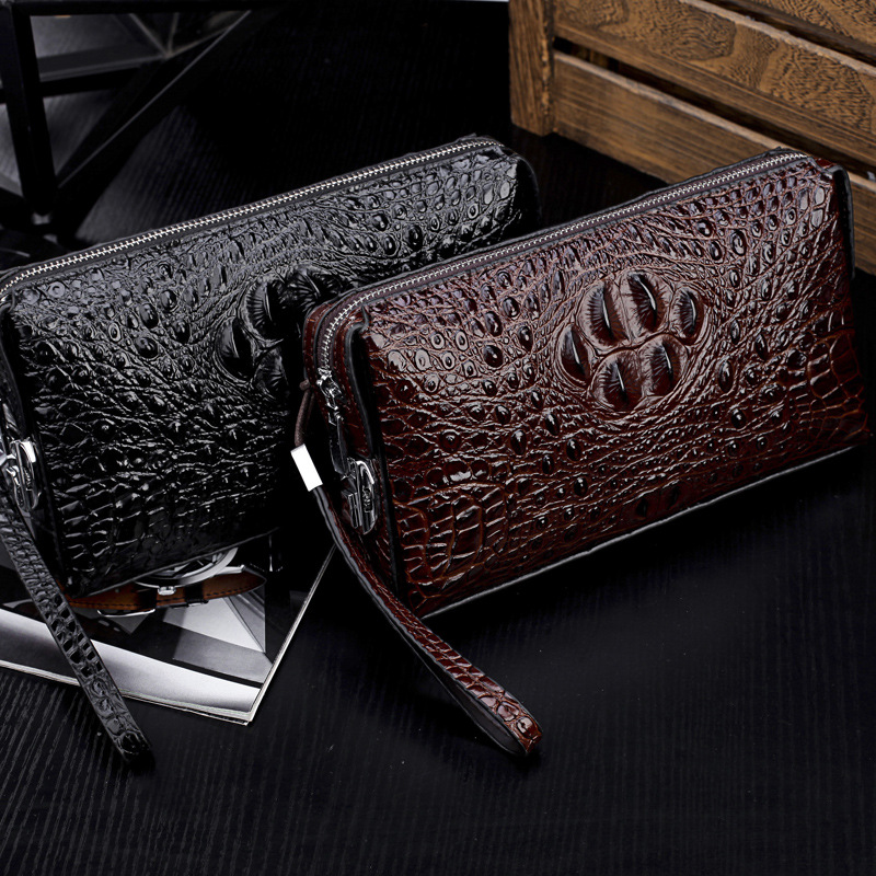 Wachtwoordvergrendeling herenhandtas antidiefstalgrijper nieuwe krokodillenpatroon trendy zakelijke en vrijetijdstas met grote capaciteit_voghion.com