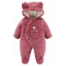 Mother & Kids Baby Winter Outfit Fleece-Lined Hooded Romper For Newborns & Infants (0-12M) - Soft Unisex Jumpsuit With Snap Buttons, A-Class Safety_voghion.com