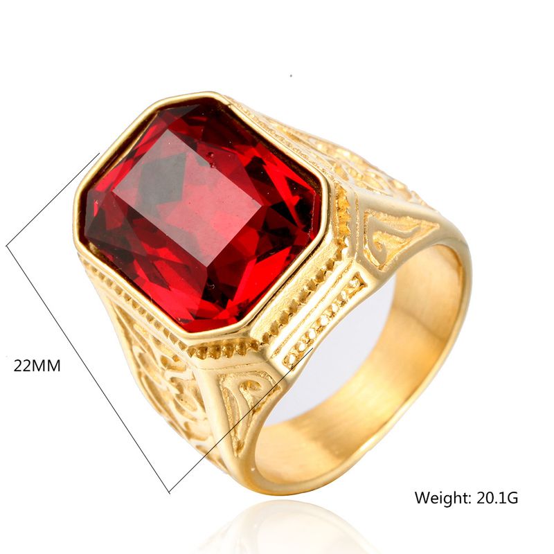 Anello da uomo con pietra di tanzanite rossa dorata, per uomo, taglia 7, 8, 9, 10, 11, 12, 13-15, punk, retrò, vintage, regalo per la festa del papà._voghion.com