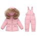 Warmes Schneeanzug-Set für Mutter und Kind mit Overall – Verdickter Winter-Puffer-Overall für Jungen und Mädchen von 1–5 Jahren (Schwarz, Beige, Rosa, Lila)_voghion.com