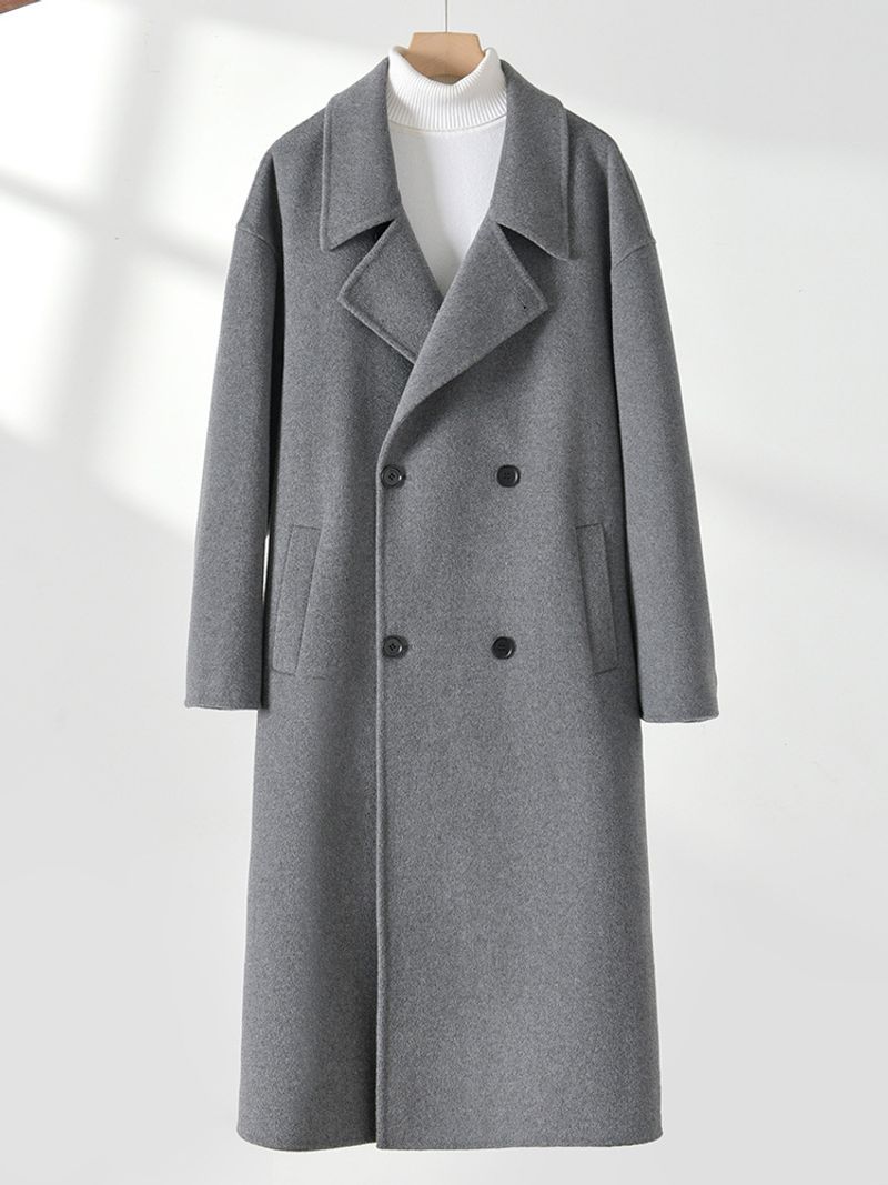 Langer doppelseitiger Kaschmirwollmantel für Herren – Trenchcoat mit übergroßem Revers (M-XXXL, Schwarz/Anthrazit/Taupe)_voghion.com