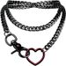 New Heart Keychain Cuban Y-Shaped Long Chain Stainless Steel O-Ring Layered Simple Necklace_voghion.com