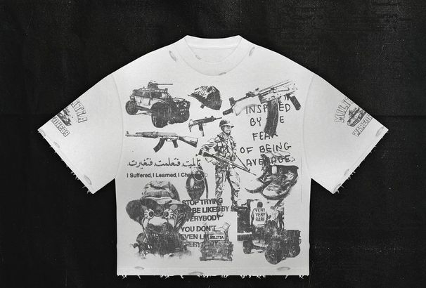 2025 Soldier Tank Gun Print Kurzarm T-Shirt Sommer Trendy Marke Rundhals Herren Top Heißer Verkauf_voghion.com