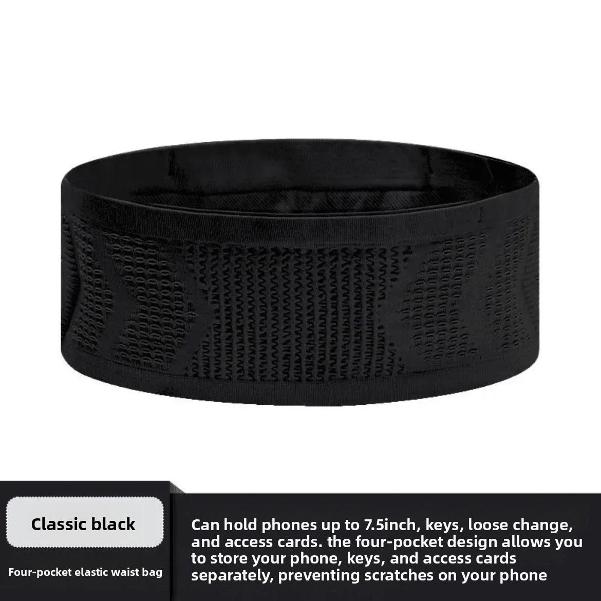 Bolsa de cintura esportiva invisível antifurto, leve, com compartimentos integrados para celular e garrafa de água, ideal para corrida, viagens e compras. Sem preocupações!_voghion.com