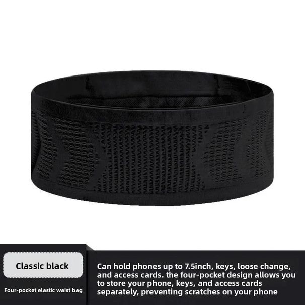 Bolsa de cintura esportiva invisível antifurto, leve, com compartimentos integrados para celular e garrafa de água, ideal para corrida, viagens e compras. Sem preocupações!_voghion.com