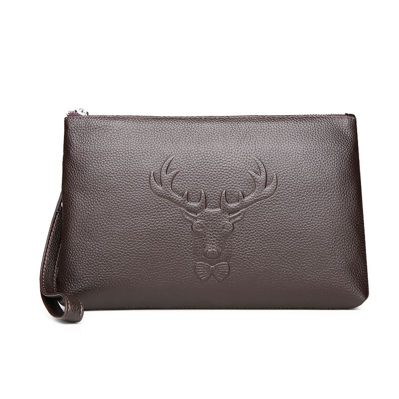 Men's Clutch Bag Wrist Bag Top Grain Cowhide Men's Clutch, Trend Envelope Bag, Genuine Leather Business Clutch_voghion.com