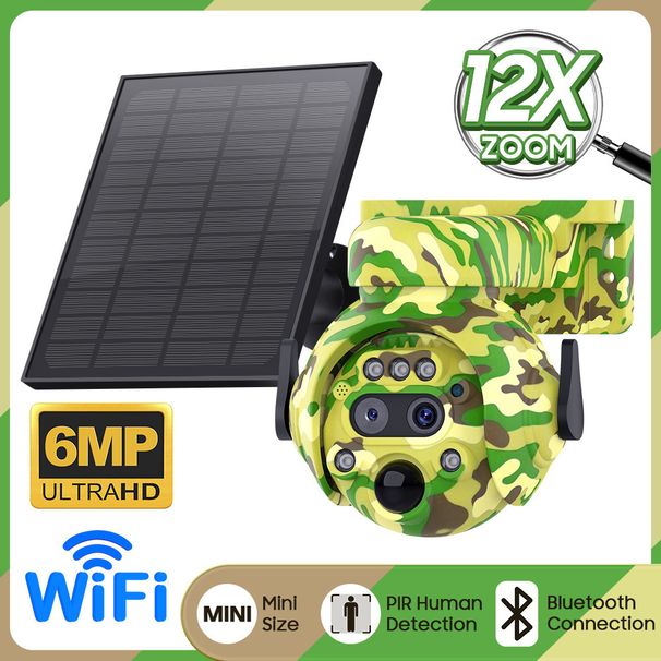 Zewnętrzna kamera monitorująca Solar 4G Kamuflaż Kolor 4G Maszyna do piłek monitorujących Niskie zużycie energii Monitorowanie słoneczne_voghion.com