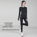 Completo da yoga con pantaloni elasticizzati a vita sottile, caldo, a rapida asciugatura e a quadri sportivi_voghion.com
