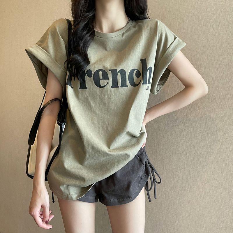 2025 neue Internet Celebrity Instagram Super Hot Abnehmen Off Schulter Süße Cool Kurzarm T-shirt Lose Weibliche_voghion.com