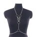 SM2338 European and American Body chain wild multiple ring metal chains connected combination hanging neck vest body chain_voghion.com