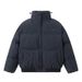 Minimalist Unisex Puffer Jacket – Stand Collar Polyester Fill Coat (Oversized Fit, Anti-Wrinkle, Streetwear Essential, M-XXL)_voghion.com