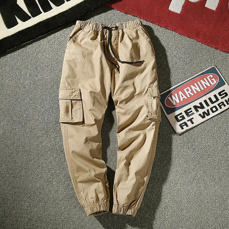 Calças masculinas calças de carga camuflagem calças táticas homem coreano moda masculina joggers sweatpants roupas esportivas_voghion.com