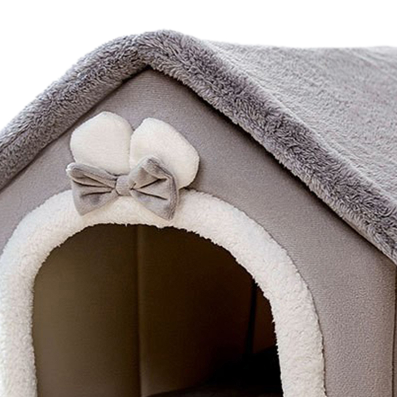 Guangying 1 Set Pet Nest Keep Warm Soft Comfortable Large Space Semi-Enclosed Cat Dog Sleep House Pet Supplies_voghion.com