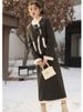 Chinese Two-Piece Set Autumn Winter Little Style Plush Patchwork Jacket + Skirt New Year Battle Robe_voghion.com