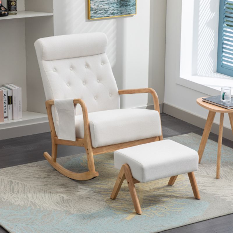 COOLMORE Fauteuil à bascule confortable avec pouf pour le salon_voghion.com