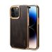 Denior Is Suitable For Iphone 15 Genuine Leather Phone 13 Protective IPhone 14 Promax Cowhide Electroplating Case_voghion.com