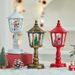 Hexagonal Christmas Lantern With Music - Festive LED Night Light For Tabletop Decor (Red Santa/White Snowman/Bronze Tree)_voghion.com