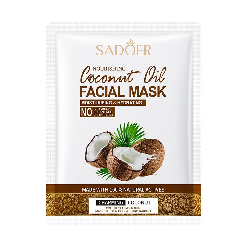 Maschera idratante e ringiovanente nutriente all'olio di cocco SADOER in inglese completo_voghion.com