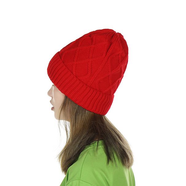 Berretto da donna in stile coreano, alla moda, lavorato a maglia spesso, con protezione per le orecchie, caldo, all'ingrosso_voghion.com