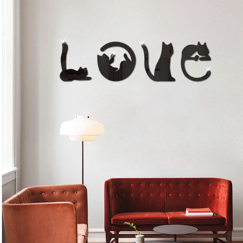 Acrylic ticker for cat, love, living room, bedroom wall, creative elf pating, TV, ofa, background wall_voghion.com