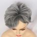 Synthetic Clip-in New Wigs Ladies' Fashion Wigs Gray Side Parted Short Wigs High Temperature Wire_voghion.com