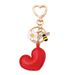 Portachiavi in pelle a forma di cuore, nuovo e grazioso ciondolo a forma di cuore di pesca imbottito in cotone, decorazione per borsa a forma di ape e fiore, piccolo_voghion.com