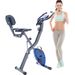 Folding Exercise Bike, Fitness Upright And Recumbent X-Bike With 16-Level Adjustable Resistance, Arm Bands And Backrest_voghion.com