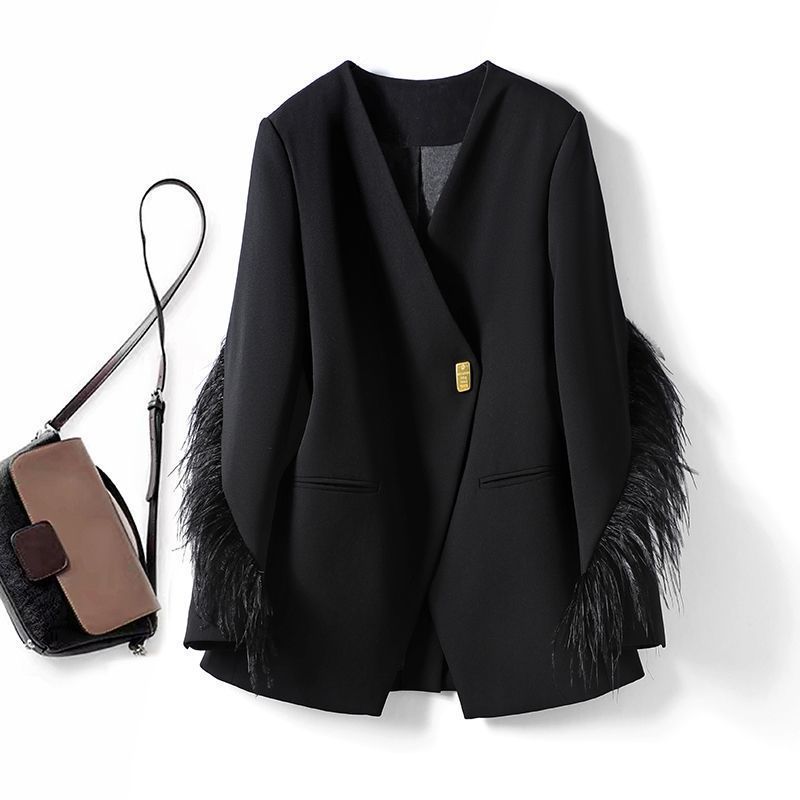 Women's Clothing High End Suit Jacket For Women, New Style Tops For Spring And Autumn, Feather Stitching, Fashionable And Elegant Silhouette Suits_voghion.com