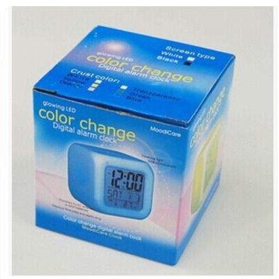 Mood-Changing LED Alarm Clock With 7 Color Shifts - Modern Digital Clock With Soft Wake-Up Light, Battery Powered, Simple Design For Bedroom & Office​_voghion.com