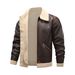 Men's Clothing Men's Winter Shearling Leather Jacket - Bomber Style With Lamb Wool Lining, Workwear Fashion, Windproof & Durable_voghion.com