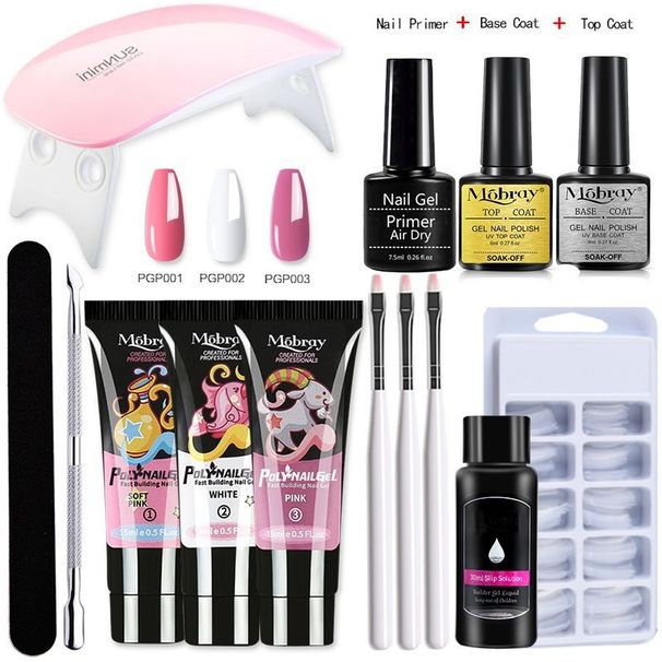 Poly Nails jel Seti 6 renkli Kristal Genişletici Tırnak Geliştirme Kiti_voghion.com