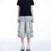 Multi-Pocket Cargo Jeans For Men And Women American Style Vintage Straight-Leg Cropped Slimming Loose Pants_voghion.com