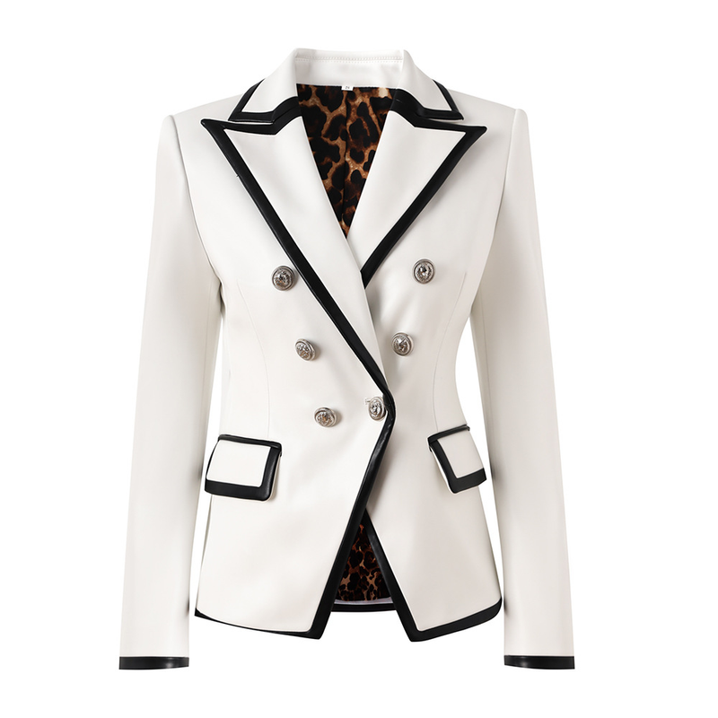 Abito piccolo da donna in pelle PU con stampa di giunture in pelle a contrasto di alta qualità con fibbia argentata_voghion.com