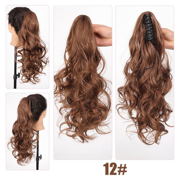 Laang gekrauselt Päerdschwanz-Klipp Päerdschwanz 45cm120g Chemesch Faser Dammeperückehoer_voghion.com